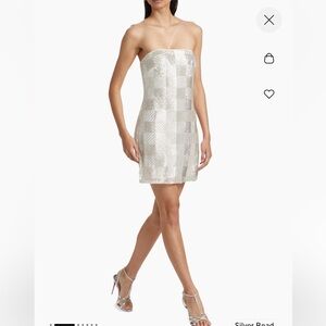 Ramy Brook Silver Strapless Mini Dress